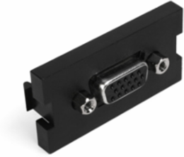 VGA HD15 Video Feedthrough Module, Black, Compatible with MOS Wallplates