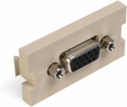 VGA HD15 Video Feedthrough Module, Ivory, Compatible with MOS Wallplates
