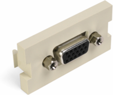 VGA HD15 Feedthrough Module, Light Almond - Compatible with MOS Wallplates