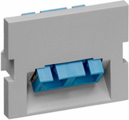 Duplex SC Angled Fiber Adapter Module, Zirconia Ceramic Sleeve, 1.5 Units High, Gray