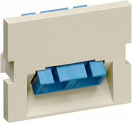 Duplex SC Angled Fiber Adapter, Zirconia Ceramic Sleeve, 1.5 Units High, Ivory