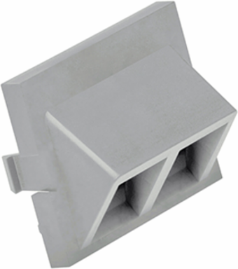 2-Port Angled QUICKPORT Adapter, 1.5 Inch High, Gray