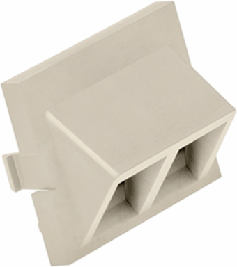 2-Port Angled QUICKPORT™ Adapter, 1.5 Units High, Ivory