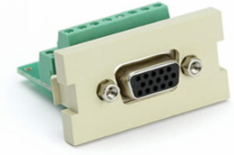 VGA HD15 Video Screw-Terminal MOS Module, Ivory, for MOS Wallplates