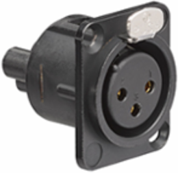 MOS XLR Connector, 3-Pole, 1.5 Units High, Gold Contacts, UL Recognized
