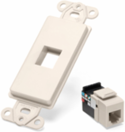 Decora Insert Kit, 1-Port with 6P6C USOC Jack, Light Almond