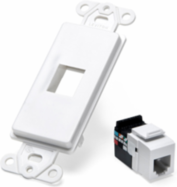 Decora Insert Kit with 6P6C USOC Jack, White, Includes Mounting Hardware