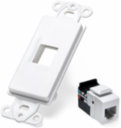 Decora Insert Kit with 6P6C USOC Jack, White, Includes Mounting Hardware