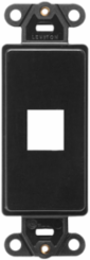 QUICKPORT Decora Insert 1-Port Black, RoHS Compliant, Flush Mount Design