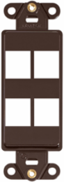 QUICKPORT Decora Insert 4-Port, Brown - Fits NEMA Openings, RoHS Compliant