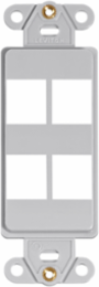QUICKPORT Decora 4-Port Insert, Gray - High Port Density, Accepts QuickPort Connectors