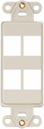 QUICKPORT Decora Insert, 4-Port, Light Almond, RoHS Compliant