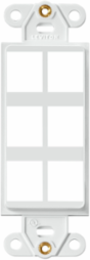 QuickPort Decora Insert, 6-Port, White, NEMA Compatible, RoHS Compliant