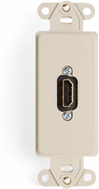 Decora HDMI Feedthrough QUICKPORT Connector, Single Gang, Ivory, RoHS Compliant