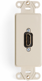 Decora HDMI Feedthrough QUICKPORT Connector, Single Gang, Ivory, RoHS Compliant