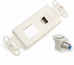 Decora Telephone & Video Insert Kit, 2 Connectors, Ivory, High-Impact Plastic