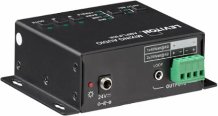 Audio Mixing Amplifier, 2 x 20W at 4 Ohm, 1 x 40W Bridge Output, 20Hz-20KHz Frequency Response