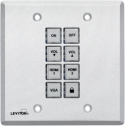 8-Button Control Panel Wallplate with Rugged Metal Construction