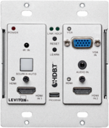 Autoswitching HDBaseT Extender Wallplate, 1080p/4K HDMI & VGA Support up to 70m