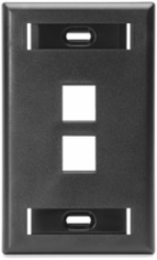 Single-Gang QUICKPORT™ Wallplate with ID Windows, 2-Port, Black