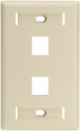Single-Gang QUICKPORT Wallplate for Large Connectors, 2-Port, Ivory
