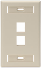 Single-Gang QUICKPORT™ Wallplate with ID Windows, 2-Port, Ivory
