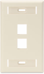 Single-Gang QUICKPORT™ Wallplate with ID Windows, 2-Port, Light Almond
