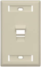 Angled Single-Gang QUICKPORT Wallplate, 1-Port, Ivory with ID Windows