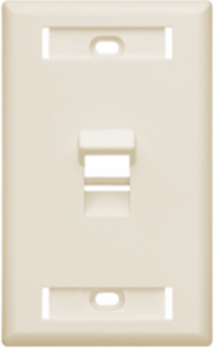 Angled 1-Port QUICKPORT™ Wallplate with ID Windows, Light Almond, RoHS Compliant