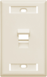 Angled 1-Port QUICKPORT™ Wallplate with ID Windows, Light Almond, RoHS Compliant
