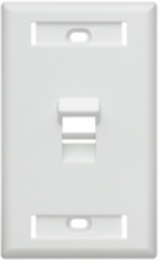 Angled Single-Gang QUICKPORT Wallplate, 1-Port, White, ID Windows