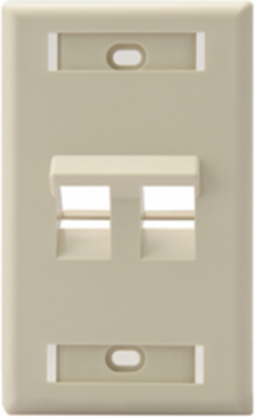 Angled Single-Gang QUICKPORT Wallplate, 2-Port, Ivory, RoHS Compliant