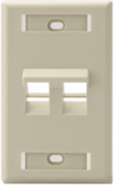 Angled Single-Gang QUICKPORT Wallplate, 2-Port, Ivory, RoHS Compliant