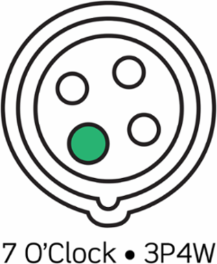 LEV Series 20A IEC Pin & Sleeve Connector, 480V, IP66/IP67/IP68/IP69K, Screwless Clamp