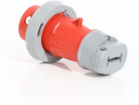 LEV Series 20A 480V Industrial Grade IEC Pin & Sleeve Plug, IP66/IP67/IP68/IP69K, Red