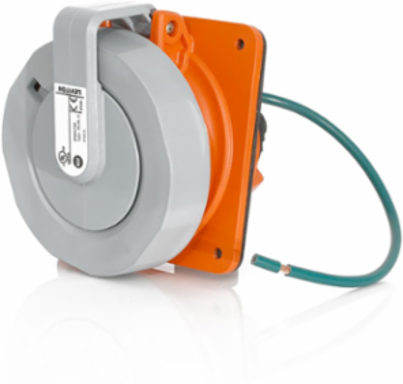 LEV Series 20A Industrial Grade IEC Pin & Sleeve Receptacle, IP66/IP69K, Orange