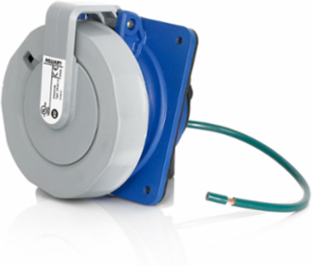LEV Series IEC Pin & Sleeve Receptacle, 16/20 Amp, 250 Volt, 3-Phase, IP69K, Blue