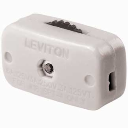 6 Amp 125 Volt Feed-Thru Rotary Switch for SPT-1 Wire, White