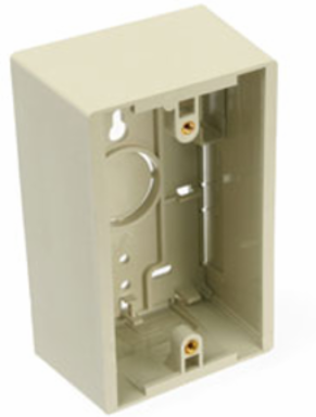 Surface-Mount Back Box, Single-Gang, 1.89 Inch Depth, Ivory