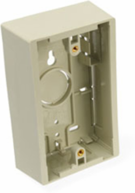 Surface-Mount Back Box, Single-Gang, 1.45 Inch Depth, Ivory