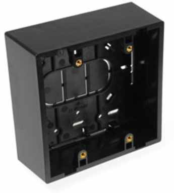Surface-Mount Back Box, Dual-Gang, 1.89 Inch Depth, Black