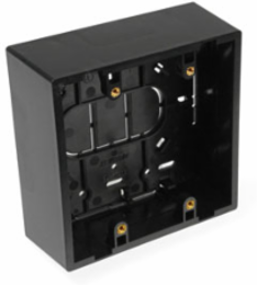 Surface-Mount Back Box, Dual-Gang, 1.89 Inch Depth, Black
