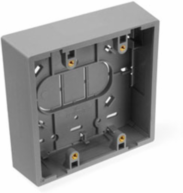 Surface-Mount Dual-Gang Back Box, 1.45 Inch Depth, Gray
