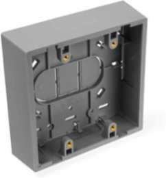 Surface-Mount Dual-Gang Back Box, 1.45 Inch Depth, Gray