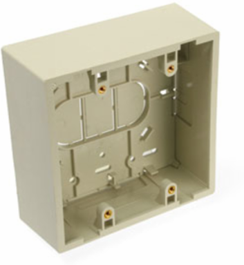 Ivory Surface-Mount Dual-Gang Back Box, 1.89 Inch Depth
