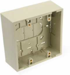 Ivory Surface-Mount Dual-Gang Back Box, 1.89 Inch Depth
