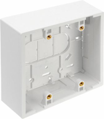 Surface-Mount Dual-Gang Back Box, 1.89 Inch Depth, White
