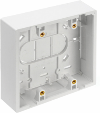 Dual-Gang Surface-Mount Back Box 1.45 Inch Depth, White