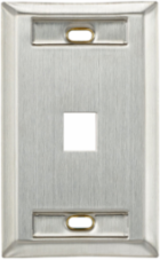Stainless Steel QUICKPORT Wallplate, Single-Gang, 1-Port with ID Windows