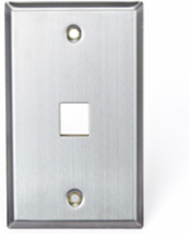 Stainless Steel QUICKPORT Wallplate, Single-Gang, 1-Port, Brushed Finish